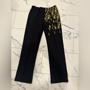 Baby Phat Black and Gold Joggers with Elegant Embellishments size XL